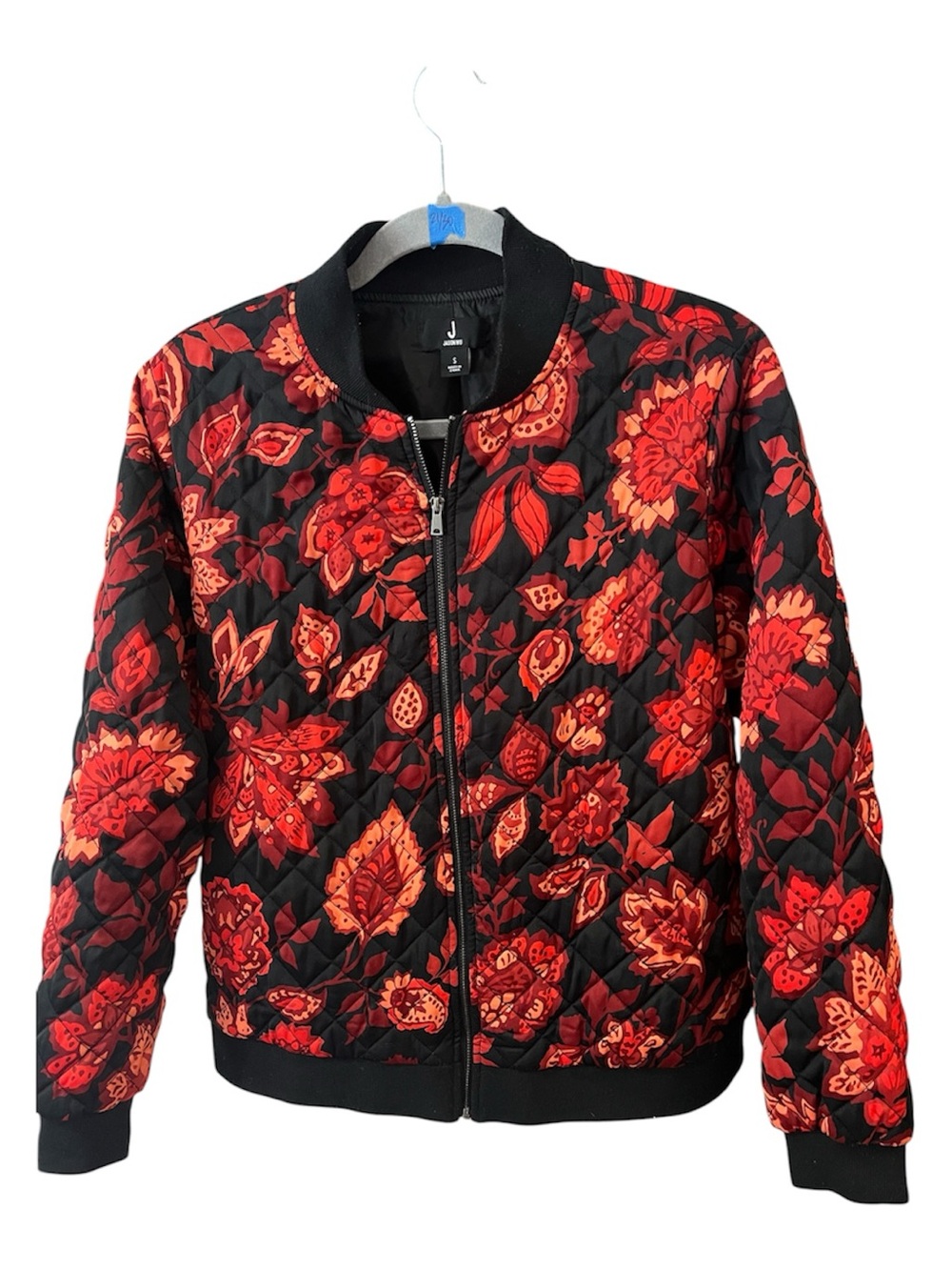 Jason Wu Red Floral Quilted Bomber Jacket - Picture 3 of 8